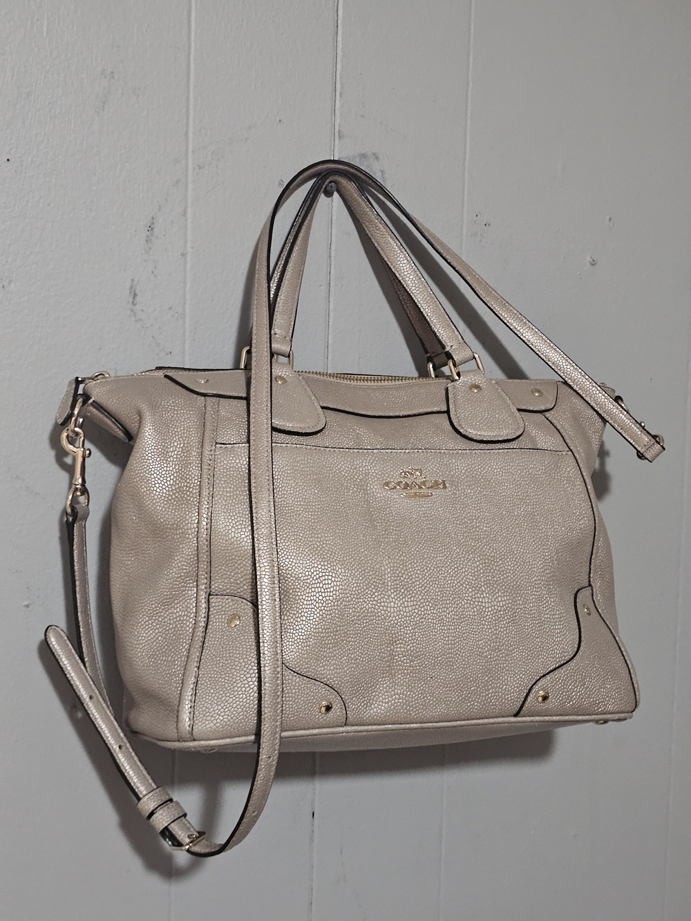 COACH Mickie Beautiful Pebbled Leather Shoulder Bag